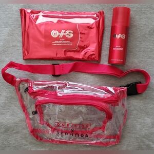 One/Size X Sephora Clear and Red Belt Bag, Makeup Wipe & Mist Set